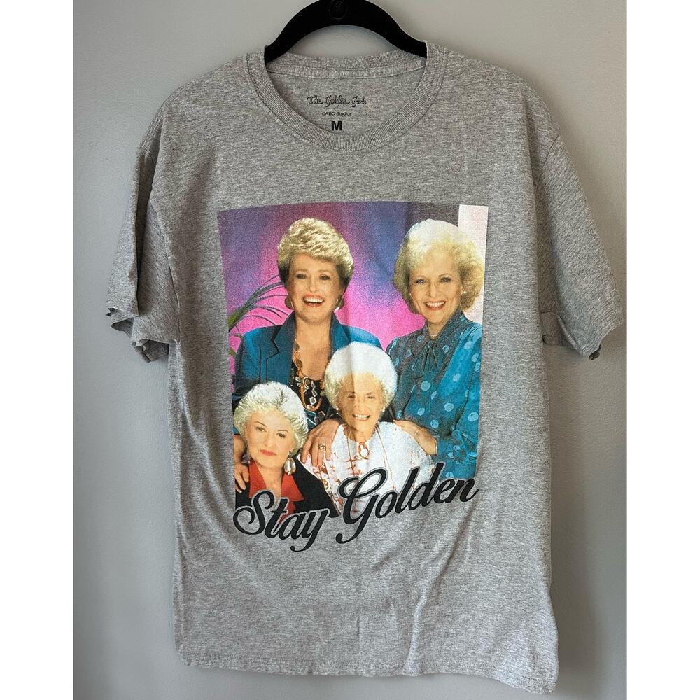 The Golden Girls Short sleeve gray t-shirt ABC "Stay Golden" Size medium